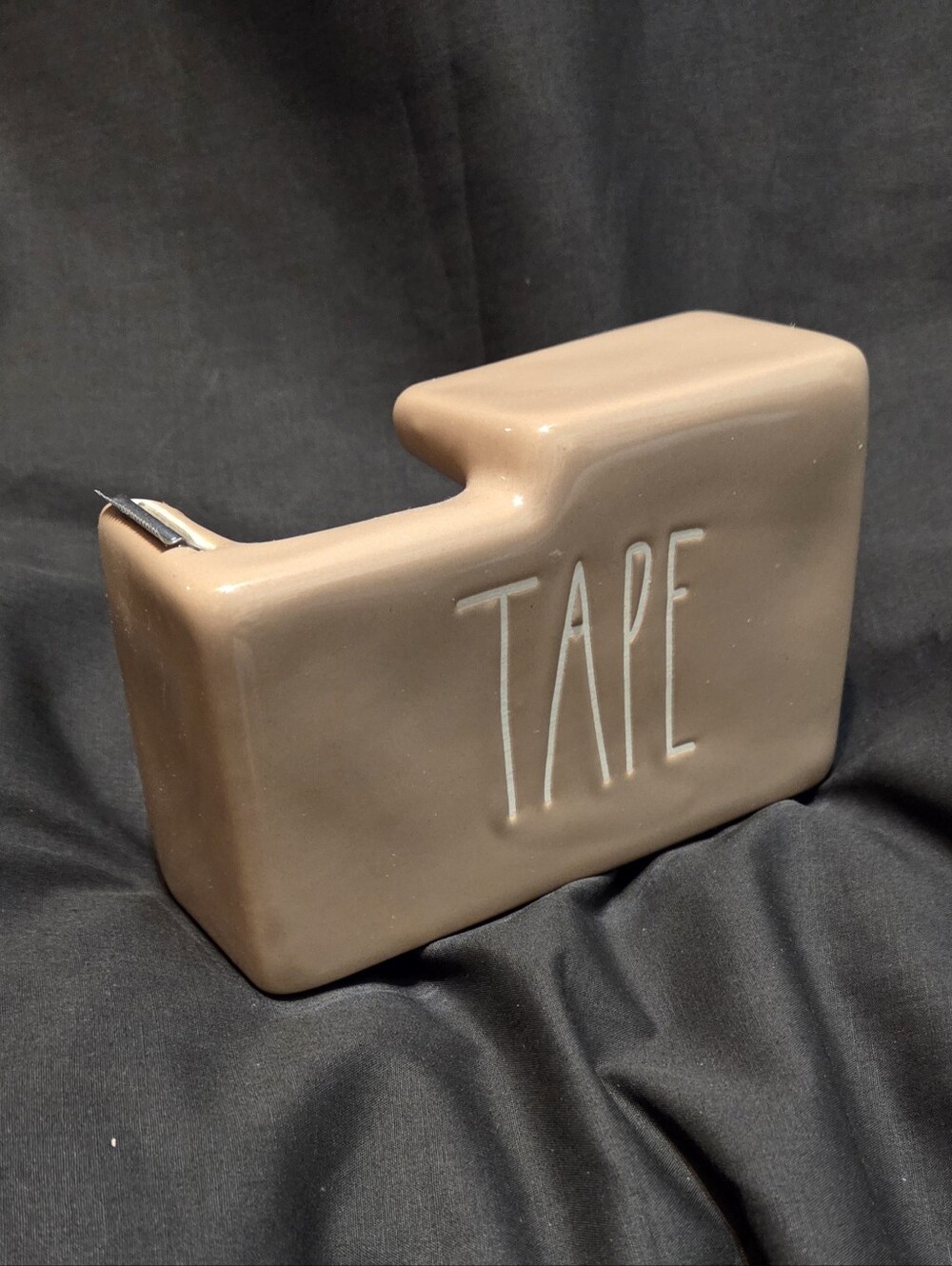 Rae Dunn Tan Ceramic Tape Dispenser
